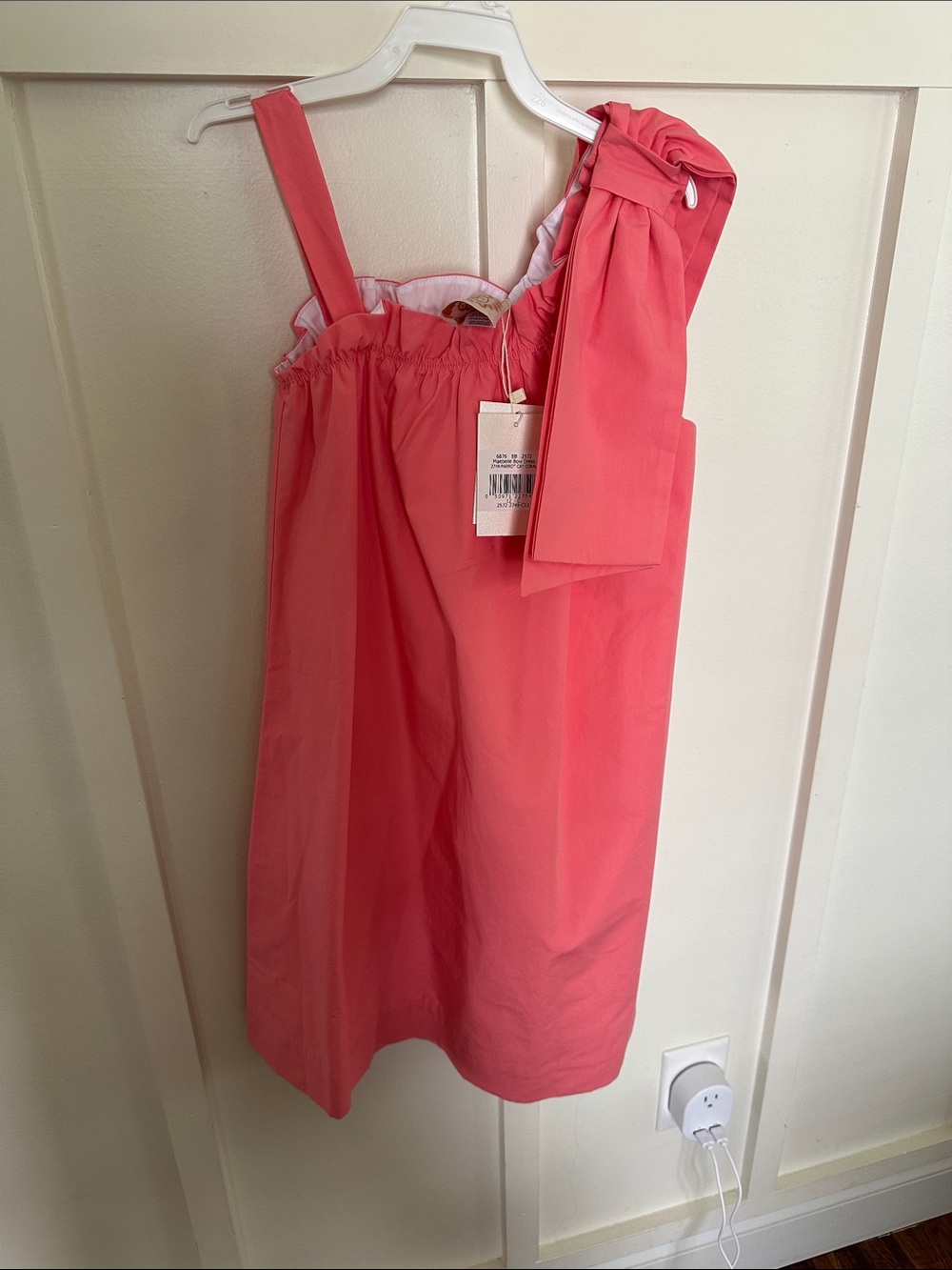 The Beaufort Bonnet Company Coral Pink Girls' Casual Dress with Shoulder Tie